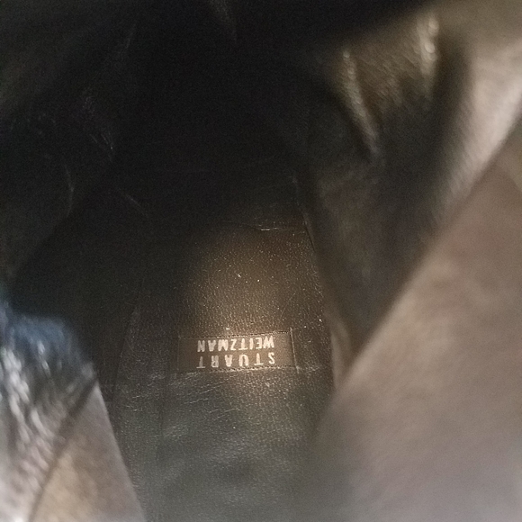 Stuart Weitzman Soft Black Leather Square Toe Boots Size 8.5 - Picture 7 of 10